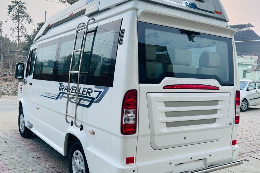 Tempo traveller rental in Bangalore with comfortable seating and clean interiors for group travel