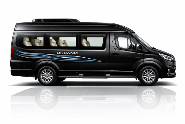 Black Urbania luxury van for premium group travel in Bangalore